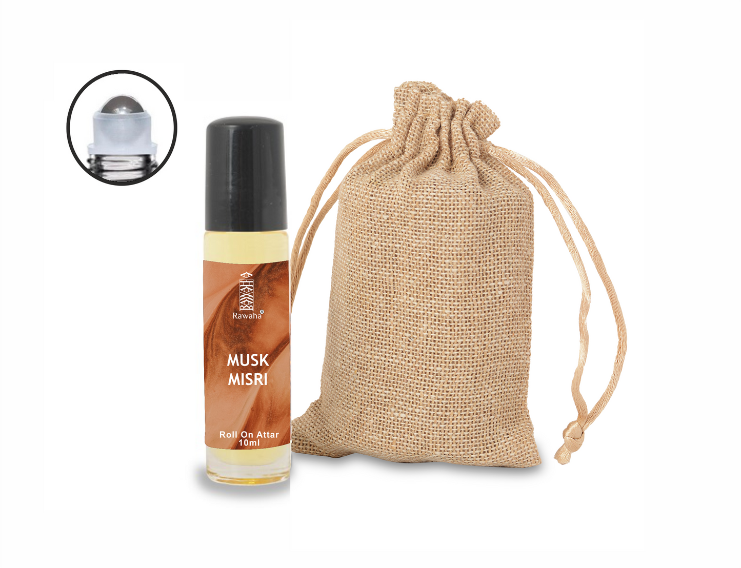 MUSK MISRI Roll On Attar 10 ml By Rawaha Alcohol Free Long Lasting Concentrated Perfume Oil