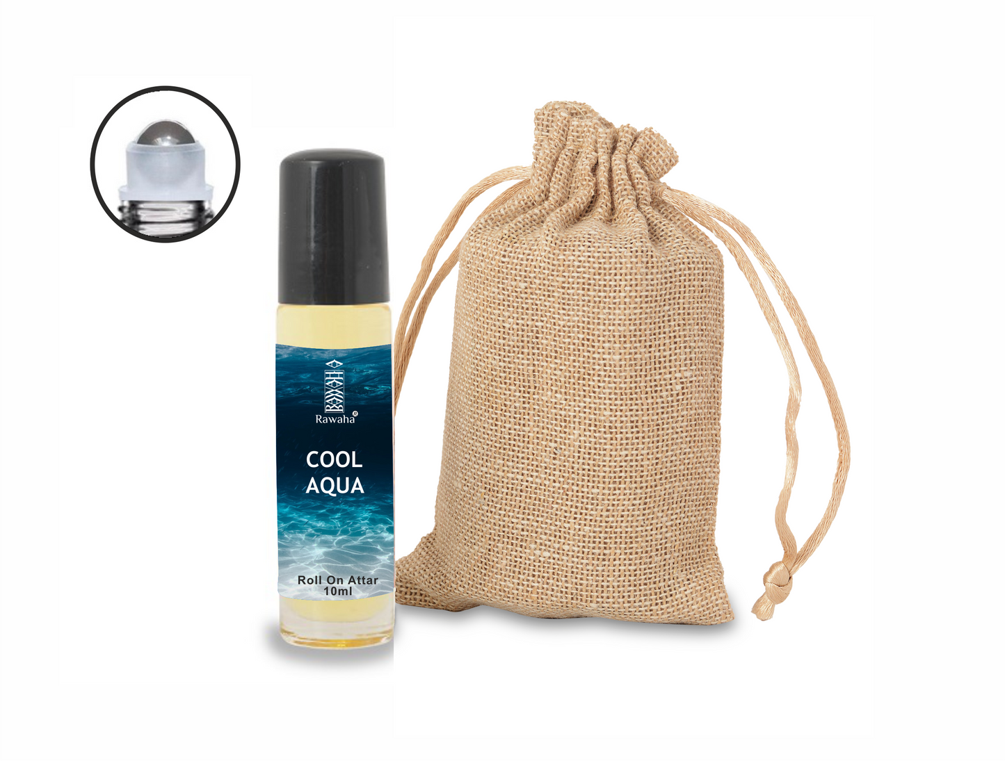 COOL AQUA Roll On Attar 10 ml By Rawaha Alcohol Free Long Lasting Concentrated Perfume Oil