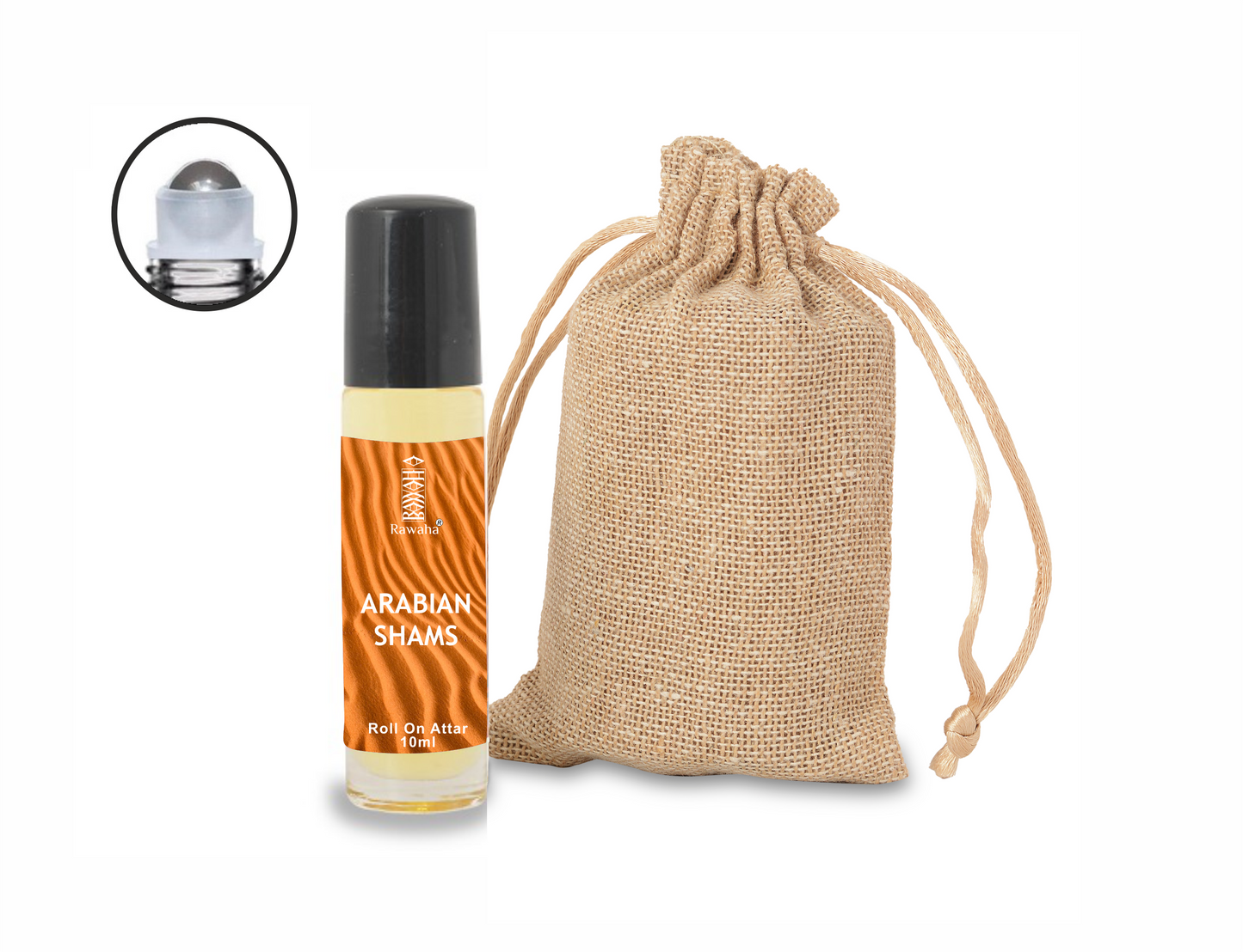 ARABIAN SHAMS Roll On Attar 10 ml By Rawaha Alcohol Free Long Lasting Concentrated Perfume Oil