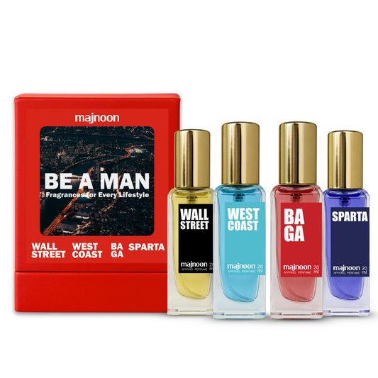 Be A Man Perfume Set | 4 Lifestyle Perfumes for Men (4 × 20ml) | Office, Gym, Party & Casual
