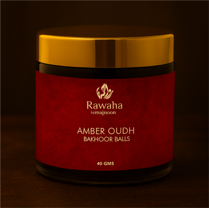 Amber Oudh Bakhoor Balls – Warm & Luxurious Aroma | Rawaha by Majnoon (40GMS)