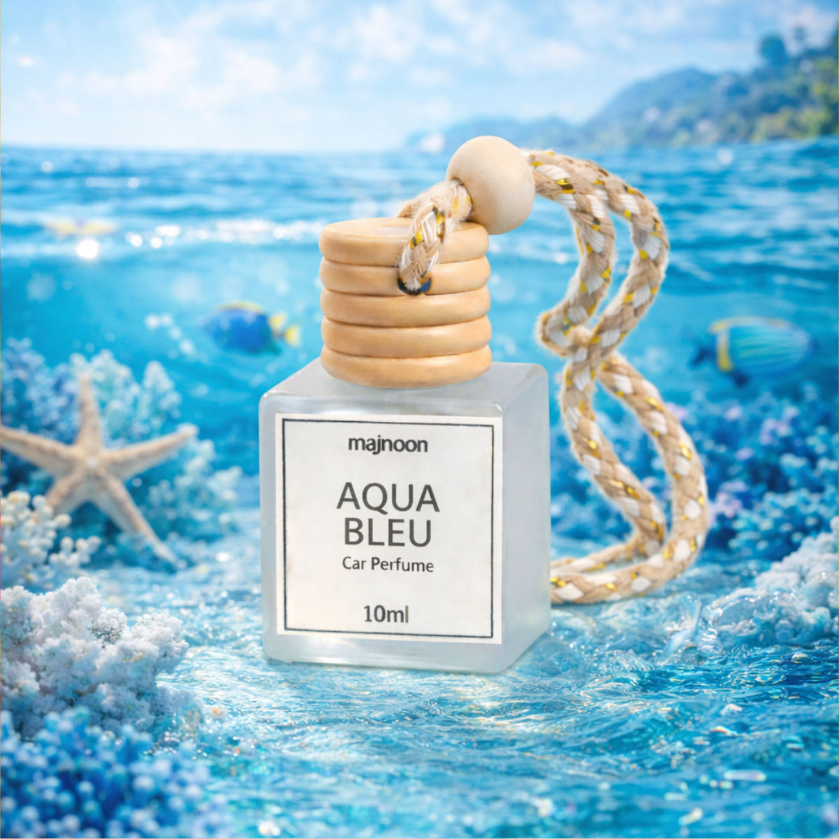 Majnoon Aqua Bleu Car Perfume | Long-Lasting Fresh Ocean Fragrance | 8ml