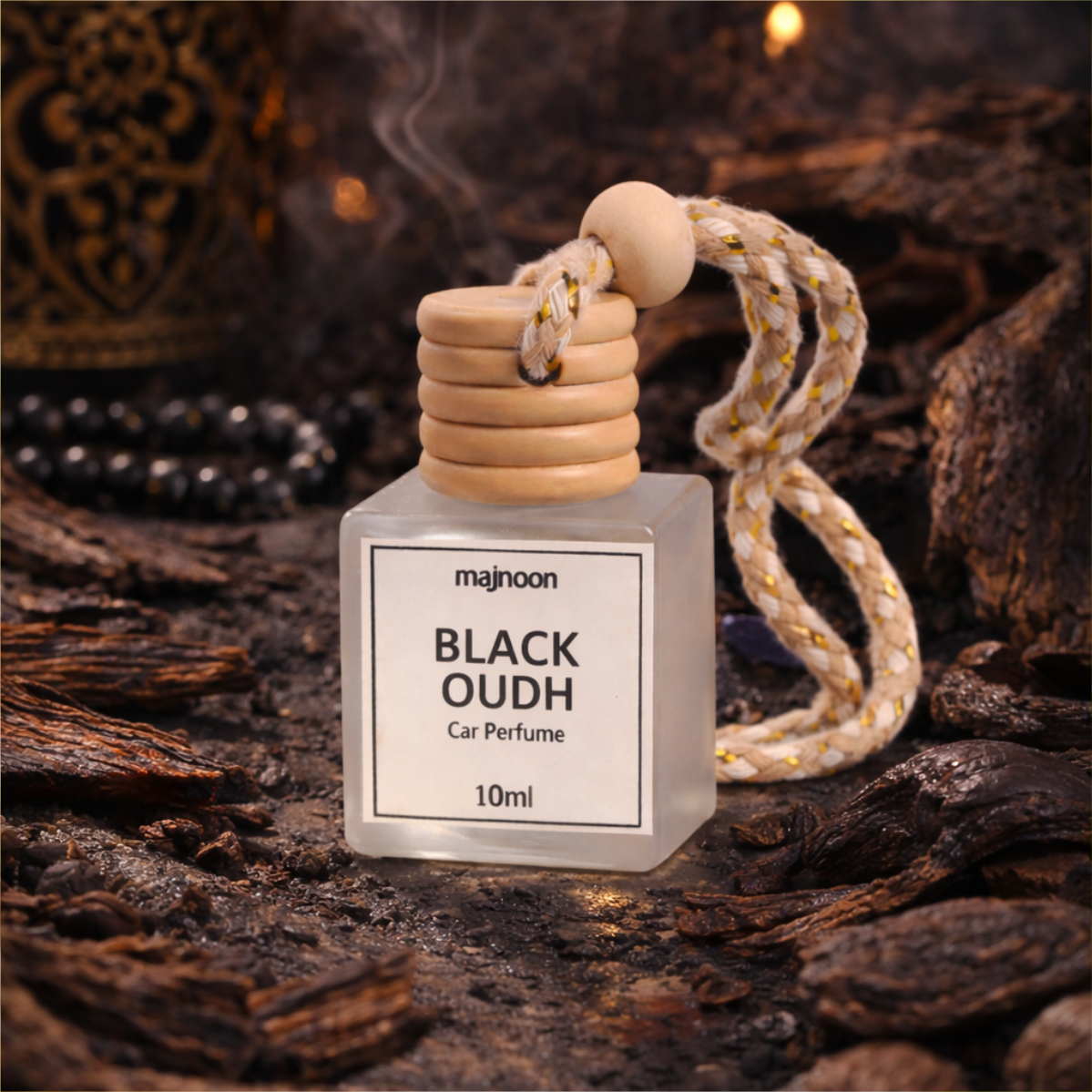 Majnoon Black Oudh Car Perfume | Deep Woody Oud Fragrance | Long-Lasting Luxury Aroma | 8ml
