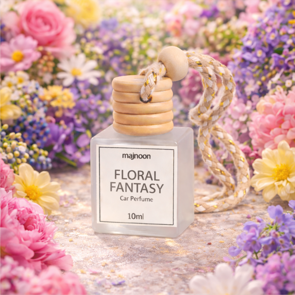 Majnoon Floral Fantasy Car Perfume | Soft Elegant Floral Fragrance | Long-Lasting Freshness | 8ml