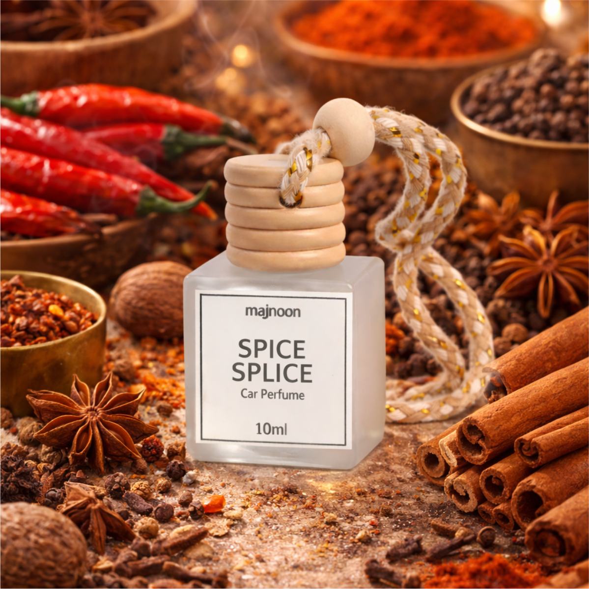 Majnoon Spice Splice Car Perfume | Warm Spicy Oriental Fragrance | Long-Lasting Bold Aroma | 10ml