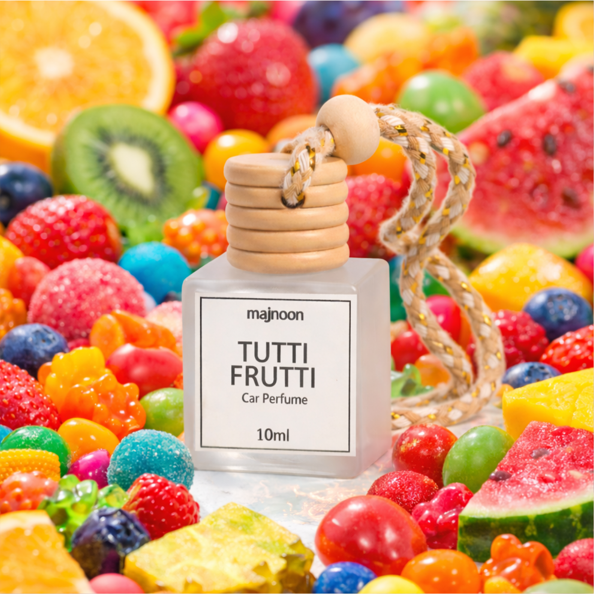 Majnoon Tutti Frutti Car Perfume | Sweet Fruity Candy Freshness | Long-Lasting Vibrant Aroma | 8ml