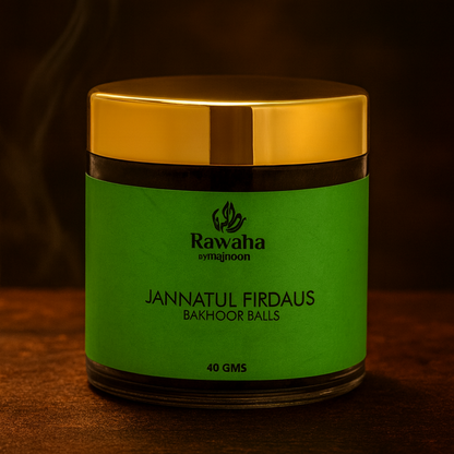 Jannatul Firdaus Bakhoor Balls – Fresh & Spiritual Aroma | Rawaha by Majnoon(40GMS)