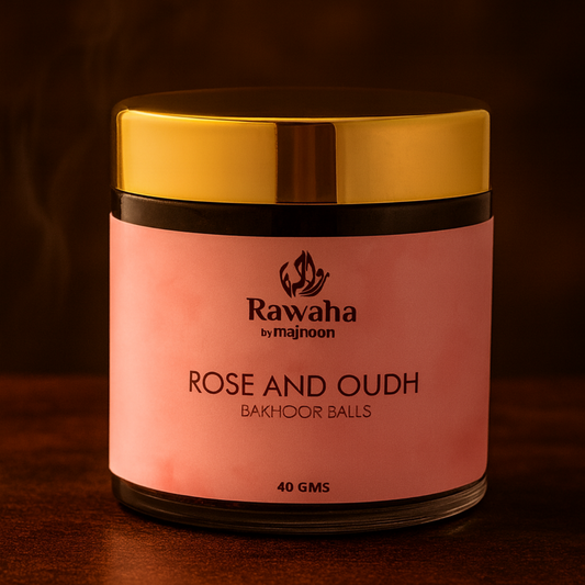 Rose and Oudh Bakhoor Balls – Floral Oriental Elegance | Rawaha by Majnoon (40GMS)