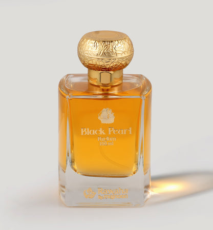 "Rawaha Black Pearl perfume bottle 100ml close up

