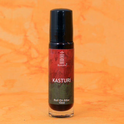 Kasturi Roll On Attar 10 ml By Rawaha Alcohol Free Long Lasting Original Desi Black Musk Deer Fragrance Concentrated Perfume Oil…